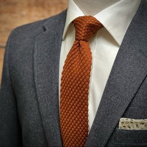 Men's Terracotta Textured Knit Necktie
